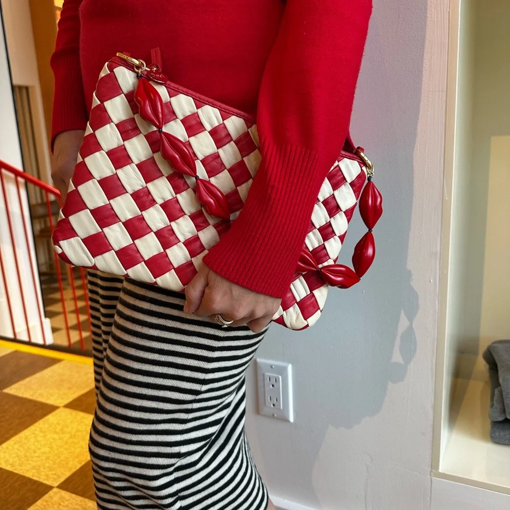 NWT Clare V. Woven Flat Clutch with Tabs - Picture 4 of 9